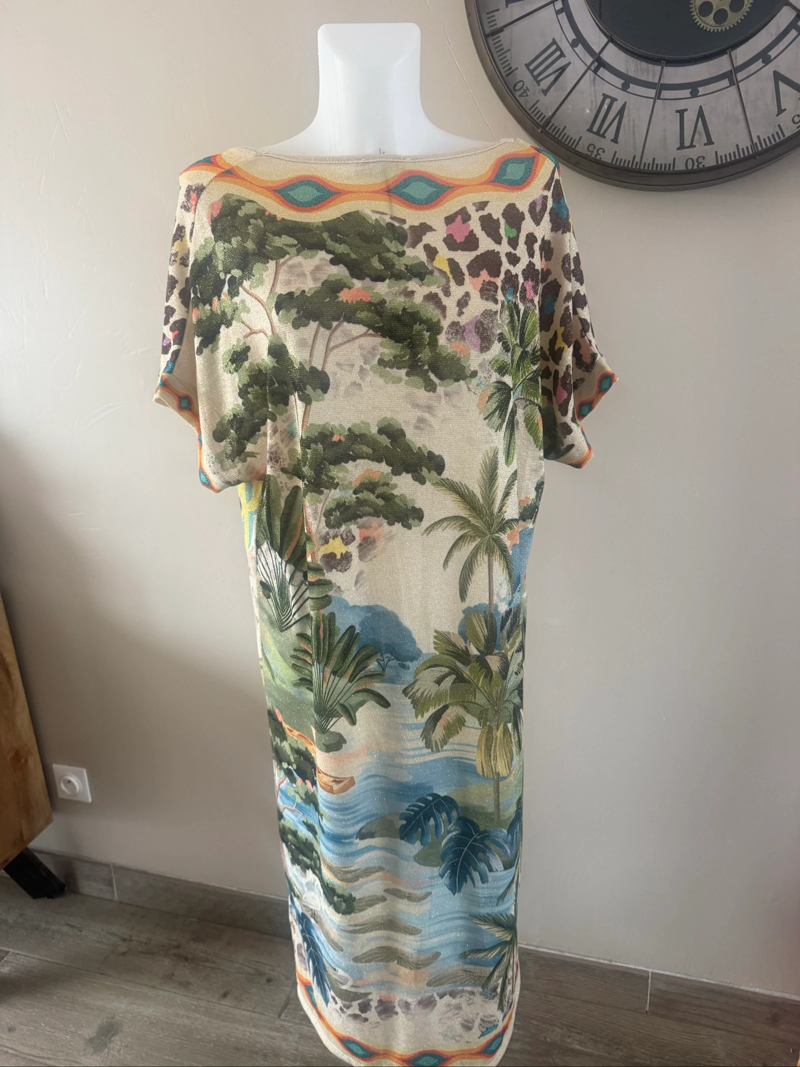 Robe tunique pailletée tendance safari chic Made in Italy – Taille unique – photo 2